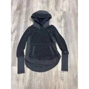 Alo Yoga Charcoal Grey Fleece Lined Hoodie Sweatshirt Women Size Small thumbnail 2