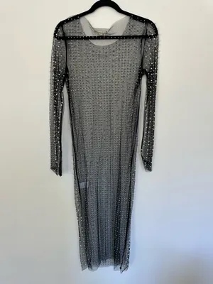 Boutique Rhinestone and Pearl Mesh Dress thumbnail 2