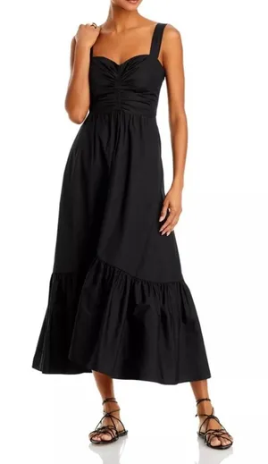 NWT A.L.C. Lilah II Cotton Midi Dress Black - Size 4 (Original Price $495) thumbnail 1