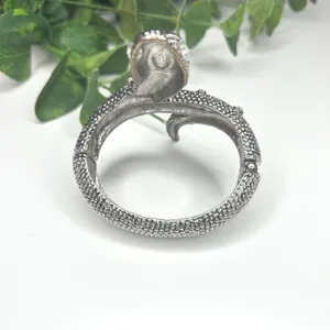 Sparkling Crystal‎ Snake Coil Bracelet Bangle Cuff Rhinestone Statement Silver thumbnail 2
