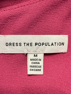 Dress The Population Mira Ruffle Mini Dress Womens Medium Hibiscus Pink Cocktail thumbnail 14