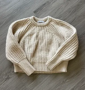 ZARA Beige Chunky Knit Sweater thumbnail 1