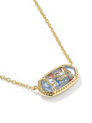 Kendra Scott Elisa USA Gold Short Pendant Necklace thumbnail 5
