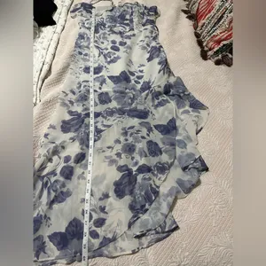 By JL luxe Floral Blue and White Dress spaghetti strap size L new with tags thumbnail 15