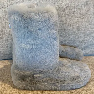 NWT Women's LC Allover Faux Fur Boot Slippers thumbnail 3