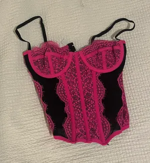 Urban Outfitters Modern Love Corset In Pink And Black thumbnail 2