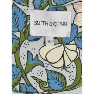 Smith & Quinn XS Blue Floral Mini Dress Puff Sleeve Square Neck Fit & Flare thumbnail 5