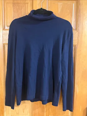 Croft & Barrow 100% blue turtle neck size large . thumbnail 1