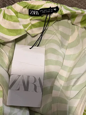 Zara Lime and White Halo Halter Mini Dress thumbnail 4