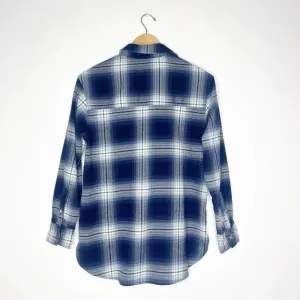 Abercrombie & Fitch Navy Plaid Flannel Women's Oversized Size XS thumbnail 5