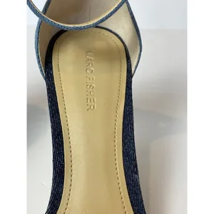 Marc‎ Fisher Navy Blue Denim Ankle Strap High Heels Size 10 thumbnail 6
