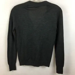 J Crew Wool Blend Dark Gray Button Up Long Sleeve Fitted Cardigan Sweater thumbnail 4