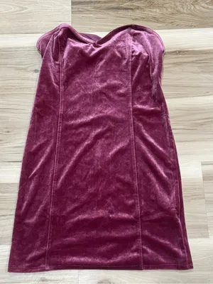 Urban Outfitters Light Before Dark Diane Velour Maroon Mini Dress Women’s Small thumbnail 2