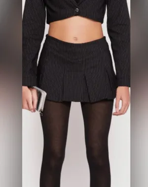 NWT Women’s Almost Famous Black Striped Mini Skort thumbnail 1