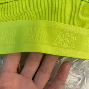 Lime green Nike air workout yoga running sports crop top thumbnail 4