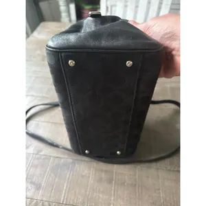 Coach Madison Op Art sateen black mini‎ satchel thumbnail 6