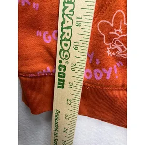 Disney‎ Sherpa Lined Zip-Up Hooded Sweatshirt Orange Goofy Womens Medium thumbnail 4