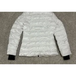 Nautica White Puffer Jacket Faux Fur Hood Quilted Winter Coat Size Small thumbnail 9
