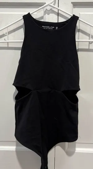 Abercrombie & Fitch Black Cutout Bodysuit thumbnail 1