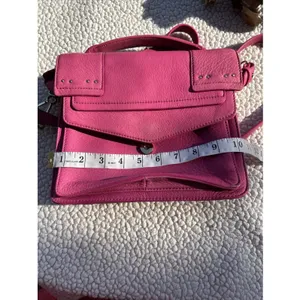 Vince Camuto Pink Pebbled Leather Crossbody Satchel Bag Gold Hardware Top Handle thumbnail 16