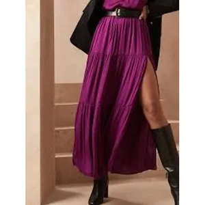 Banana Republic Womens‎ 2-Piece Satin Halter Top Maxi Skirt Set M Romantic Flowy thumbnail 3