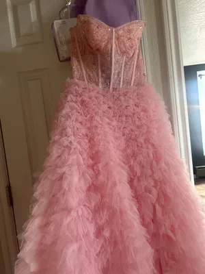 Sherri Hill Prom Dress Pink Strapless thumbnail 1
