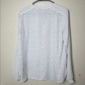 LOFT Beige Blouse with Black Dots thumbnail 4