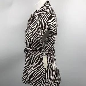 Tweeds large linen zebra print belted top Brown thumbnail 4