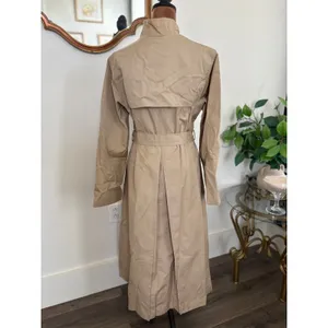 Vintage Odyssey Belted Trench Coat Womens Tan‎ Long Rain Coat Classic Outerwear thumbnail 3
