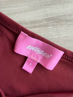 Edikted Knotted One Shoulder Asymmetric Top Maroon Small NWOT thumbnail 8