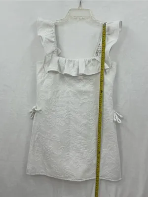 Lilly Pulitzer White Ruffle-Shoulder Mini  romper thumbnail 4