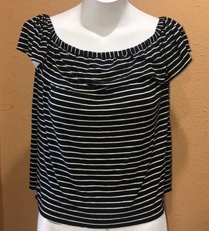 Max studio striped off the shoulder top thumbnail 1