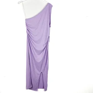 NWT Six/Fifty The Everly One-Shoulder Midi Dress Ribbed Purple Size Medium M NEW thumbnail 2