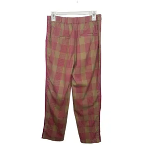 Anthropologie Maeve Tapered Pull-On Plaid Pants Pink Tan 6 Academia Preppy thumbnail 4