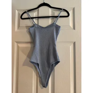 superdown Sparkly Blue Mari Knit Bodysuit Size Small Icy Blue thumbnail 6