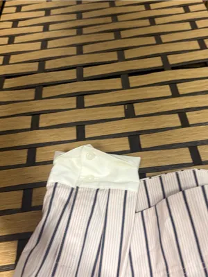 White House Black market pink stripe crop button down shirt size 8 thumbnail 4