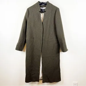 NWT ZARA Minimalist Wool Blend Jacket Women's Size L‎ Brown Scandi Style thumbnail 2