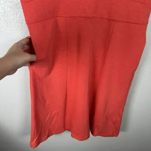 Toad & Co‎ Flexcel Cap Sleeve Dress Womens Large Coral Orange Pockets Tencel thumbnail 3