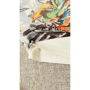 Ed Hardy Tattoo print side tie White mesh dragon paisley mini short skirt sz Med thumbnail 7