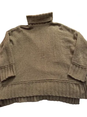 aerie Olive Green Chunky Turtleneck Sweater thumbnail 2