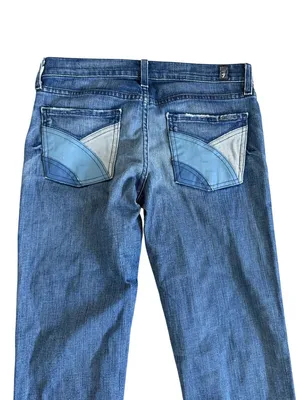 7 FOR ALL MANKIND Straight Peg Blue Pocketed Jeans Size 26 thumbnail 5