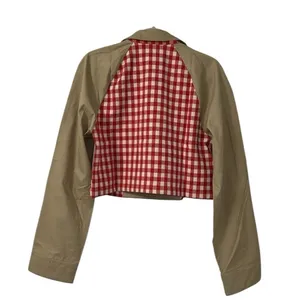 Anthropologie English Gingham Cropped Jacket(Size Medium) thumbnail 7