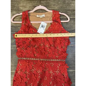 MICHAEL Michael Kors Floral‎ Appliqué Lace Dress 3D Party Cocktail Coquette Twee thumbnail 8
