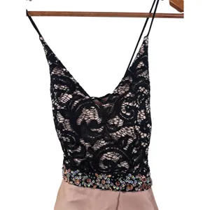 By & By Blush Size 1 Pink Black Sequin Lace Homecoming‎ Dress Pockets Size 1 thumbnail 6