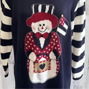 Vintage Christmas Snowman Sweater Size‎ 1X Kitschy whimsical Americana thumbnail 2