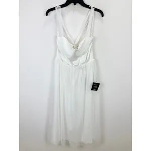Lulus Twirling For You Ivory Lace-Up Bustier Tulle Midi Dress A Line Large NWT thumbnail 5