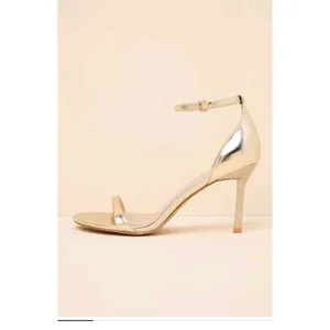 Lulus Gold Metallic Strappy Heels Womens 8.5 Ankle Strap Stiletto Sandals thumbnail 4