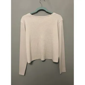 Universal Threads Womens Long Sleeve Ribbed Crop Top Beige NWT XL thumbnail 2