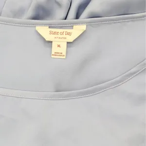 NWT State Of Day 2-Pc. Silk Touch Short Sleeve Pajama Set Eventide Blue XL thumbnail 8