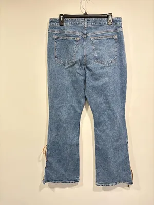 Abercrombie Curve Love Mid Rise Bootcut Vegan Suede Lace Jean 31 Short thumbnail 11